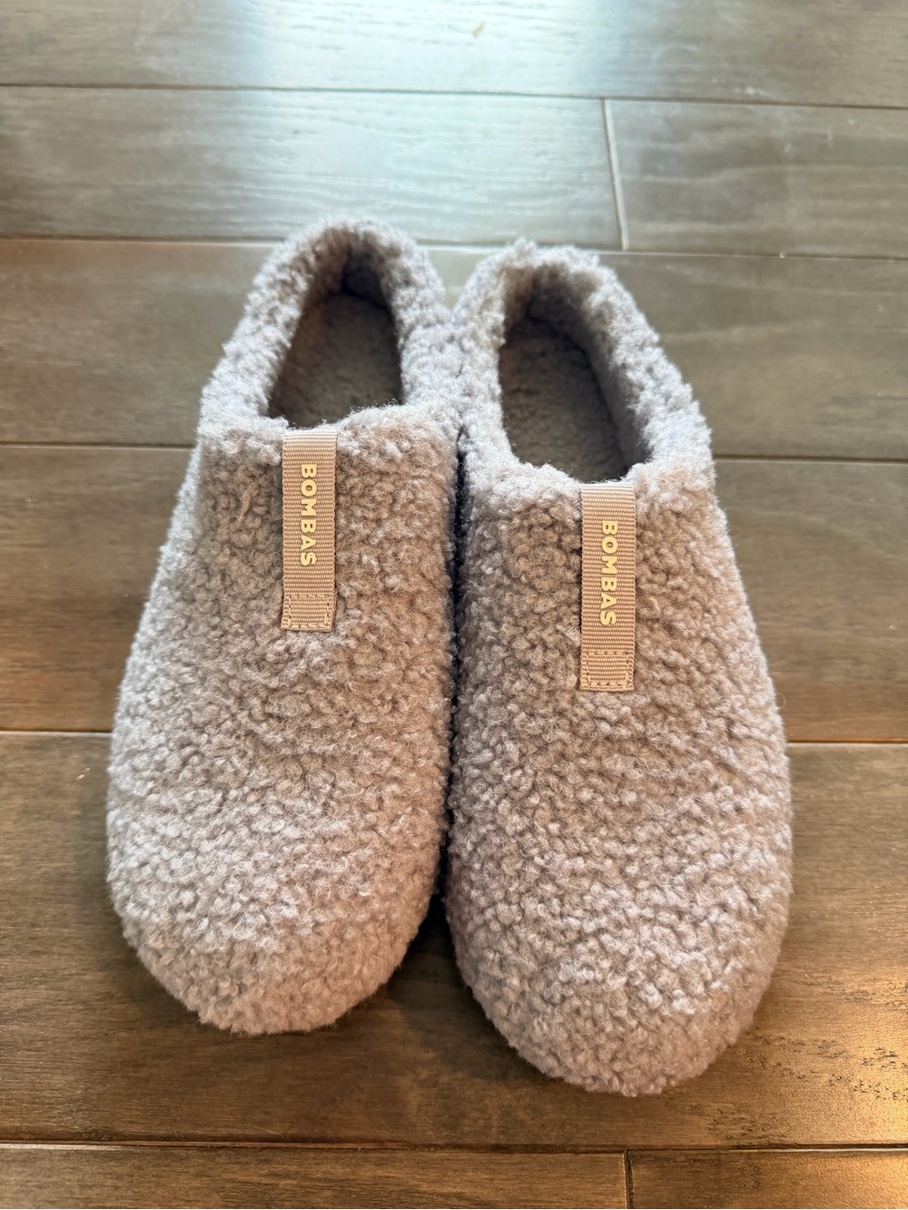 Bombas Sunday Slippers Plush Sherpa Slip-Ons in Light Gray